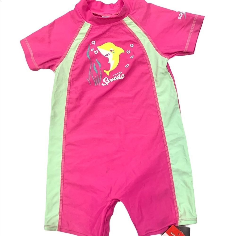 Speedo Girls One Piece Swim Rash Guard size 3T